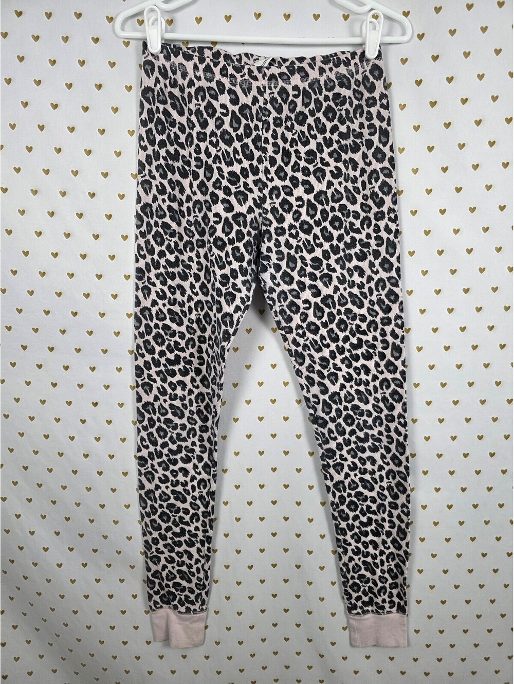 Victorias Secret Pink Thermal Waffle Leopard SM  Sleep Pants Pajama PJ Bottoms